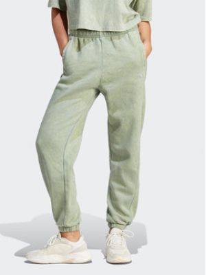 Флисовые спортивные штаны свободного кроя Adidas Sportswear зеленые