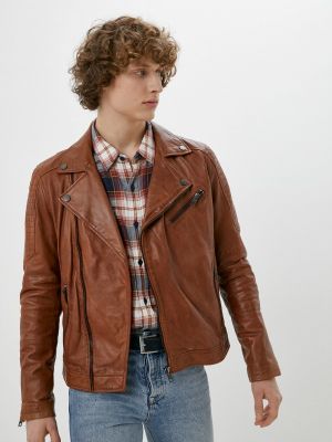 Кожаная куртка Urban Fashion For Men, коричневая