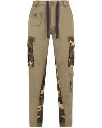 Pantaloni dritti con stampa camouflage Dolce & Gabbana verde