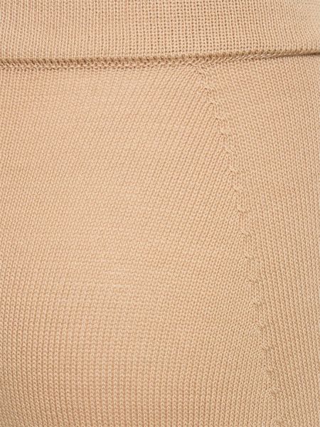 Pantaloni a vita alta di cotone in jersey Ermanno Scervino beige