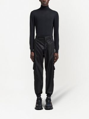 Pantalon cargo en nylon avec poches Prada noir