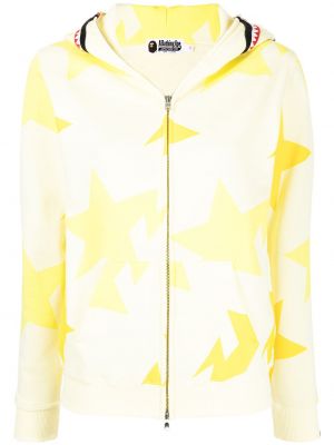 Βαμβακερός φούτερ με κουκούλα με σχέδιο με μοτίβο αστέρια A Bathing Ape® κίτρινο