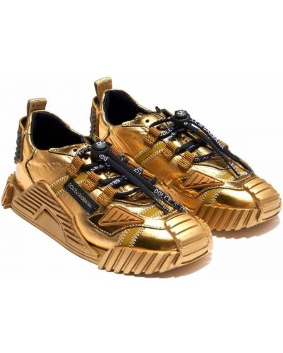Złote sneakersy Dolce & Gabbana Kids