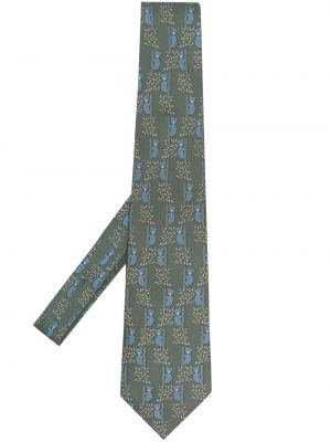 Jedwabny krawat z nadrukiem Hermes