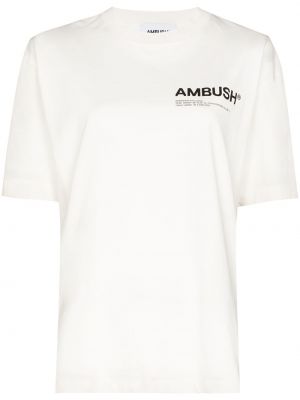 Camiseta de cuello redondo Ambush blanco