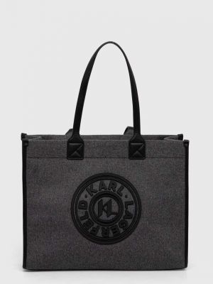 Вовняна сумка шопер Karl Lagerfeld сіра