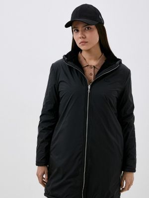 Утепленная демисезонная куртка Lacoste черная