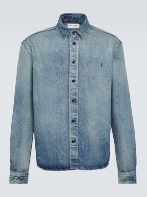 Джинсовая рубашка Saint Laurent синяя