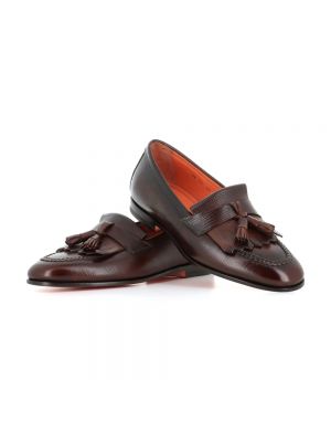 Loafers con flecos de cuero Santoni marrón