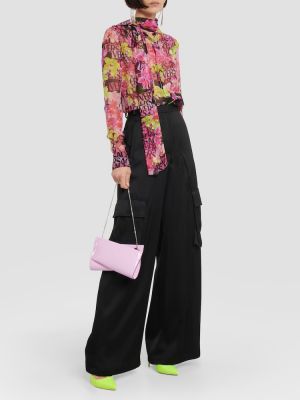 Lakovaná kožená listová kabelka Christian Louboutin ružová