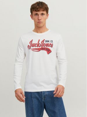 Тениска с дълъг ръкав с дълъг ръкав Jack&jones бяло