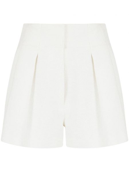 Plisirane pamučne kratke hlače Emporio Armani bijela