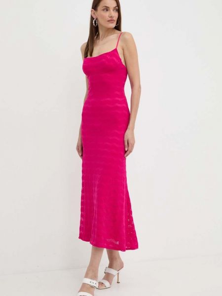 Hosszú ruha Bardot rózsaszín