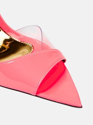 Kožne sandale od lakirane kože Alexandre Vauthier ružičasta
