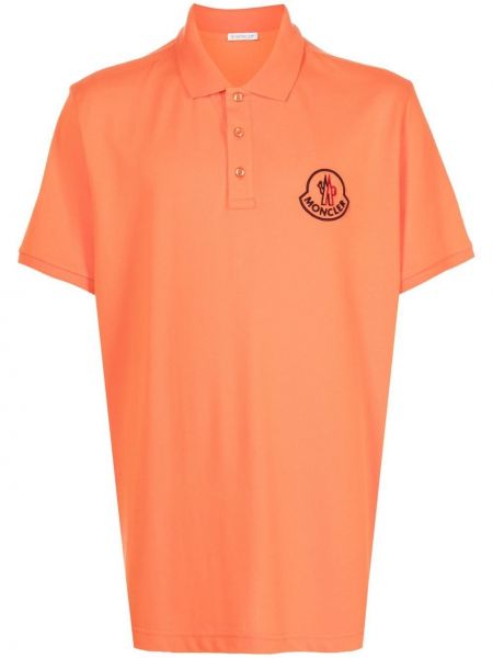 Поло тениска бродирана Moncler оранжево
