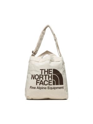 Bavlněná shopper kabelka The North Face béžová