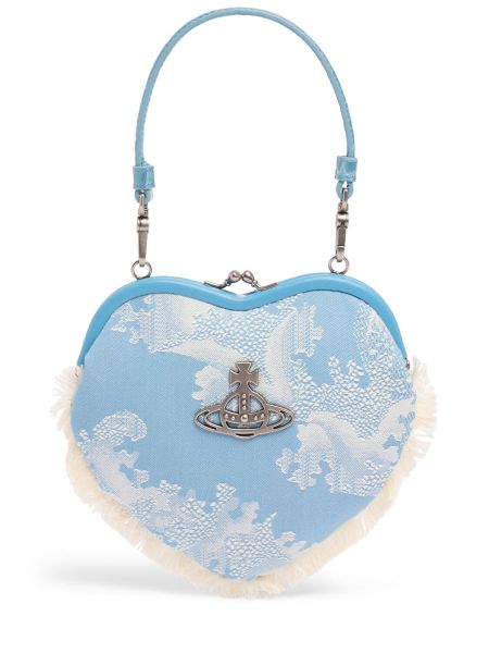 Bolso clutch de algodón con corazón Vivienne Westwood azul