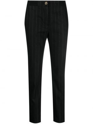 Pantalon slim à rayures Versace Jeans Couture noir