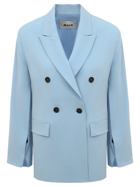 Шерстяной пиджак Msgm голубой