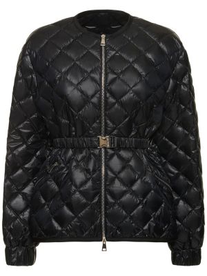Péřová bunda z nylonu Moncler černá
