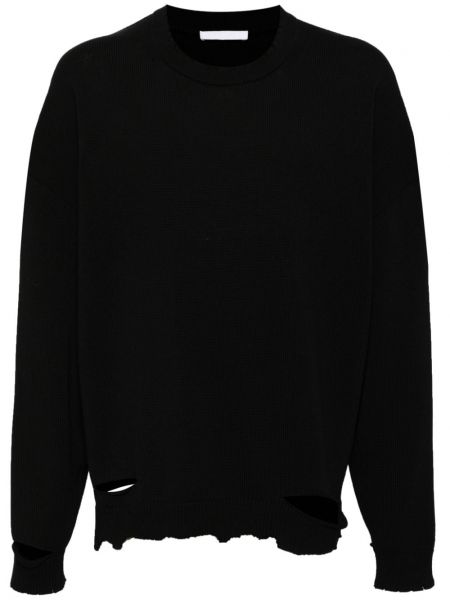 Rund hals trøje lang sweater Helmut Lang sort