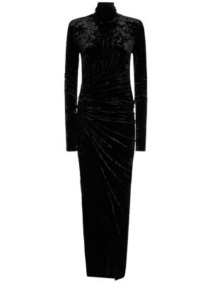 Vestido largo de terciopelo‏‏‎ Alexandre Vauthier negro