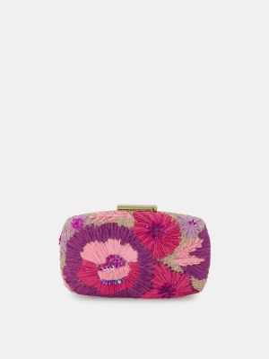 Bolso clutch con bordado de flores Green Coast