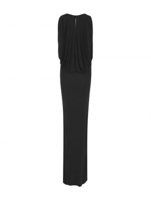 Drapované koktejlové šaty bez rukávů Saint Laurent černé