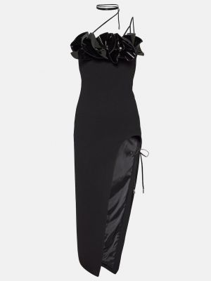 Платье миди с аппликацией из крепа David Koma черное
