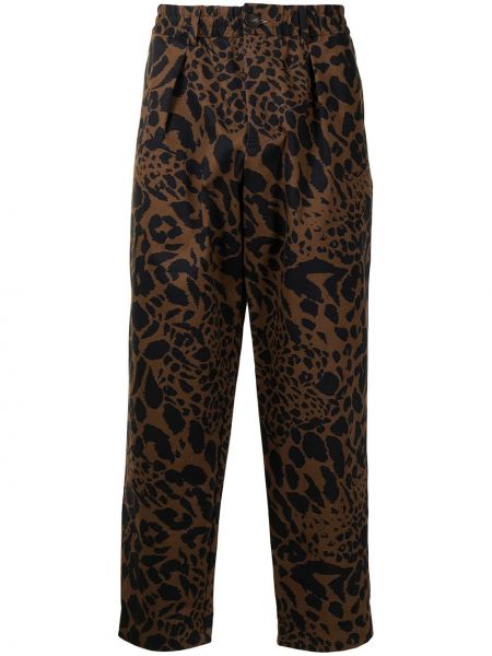 Pantalones con estampado leopardo Pierre-louis Mascia marrón