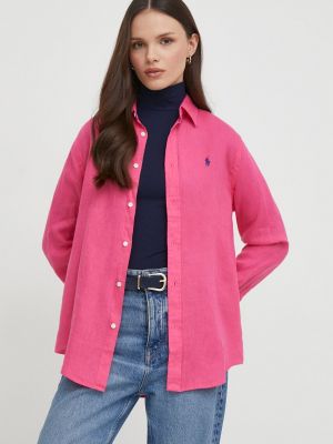 Ленена риза Polo Ralph Lauren розово