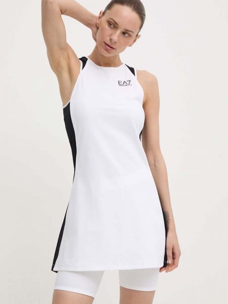 Sukienka mini sportowa Ea7 Emporio Armani biała