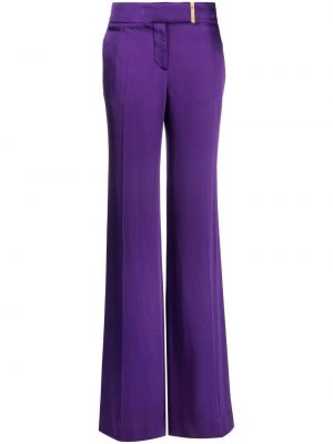 Saténové nohavice Tom Ford fialová