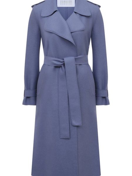 Синее шерстяное пальто Harris Wharf London