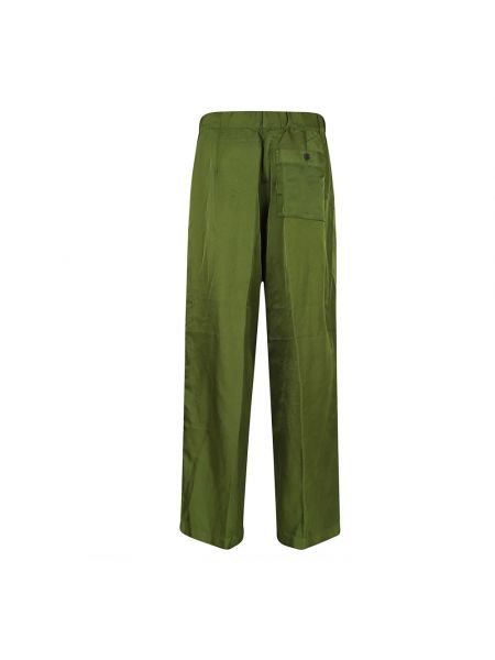 Proste spodnie Dries Van Noten zielone