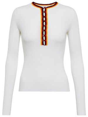 Vlněný svetr s knoflíky Gabriela Hearst bílý