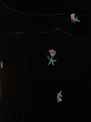 Samt top mit stickerei mit schößchen Weworewhat schwarz
