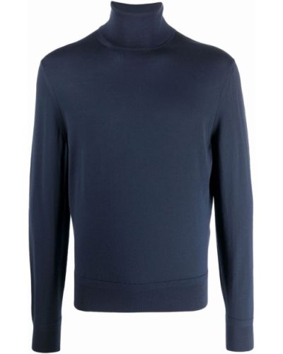 Jersey de punto de cuello vuelto de tela jersey Tom Ford azul