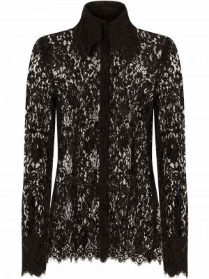 Csipkés átlátszó ing Dolce & Gabbana fekete