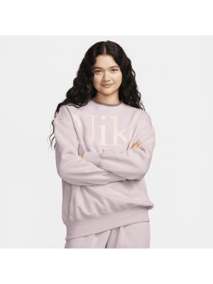 Oversize fleece hoodie mit rundem ausschnitt Nike lila