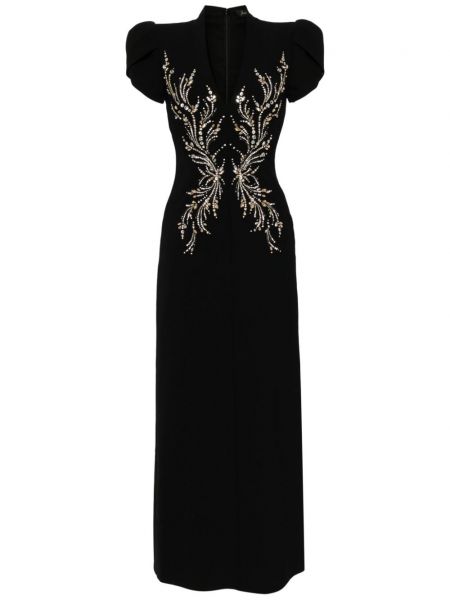 Βραδινό φόρεμα με πετραδάκια Jenny Packham μαύρο
