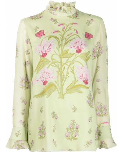 Camisa de flores Giambattista Valli verde