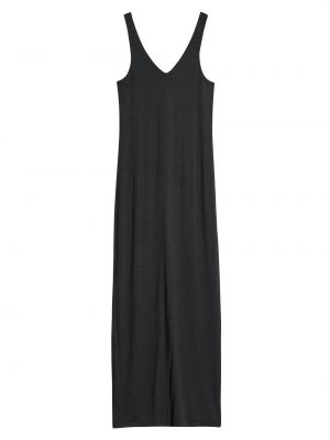 Трикотажное длинное платье с v-образным вырезом Rag & Bone черное