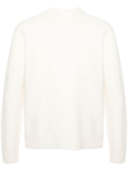 Pull long en laine col rond Jil Sander blanc