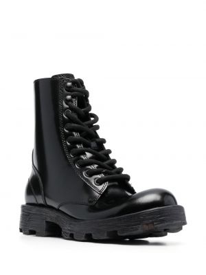 Nėriniuotos guminiai batai su raišteliais Diesel juoda