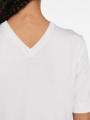 T-shirt di lana di seta The Row bianco