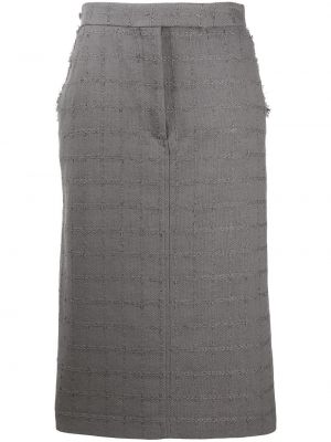 Falda de tweed Thom Browne gris