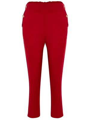 Spodnie slim fit Trendyol czerwone