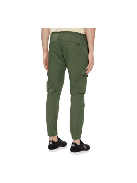Pantalones de algodón con bolsillos Calvin Klein Jeans verde