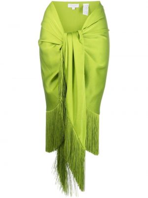 Spódnica midi z frędzli Michael Kors Collection zielona